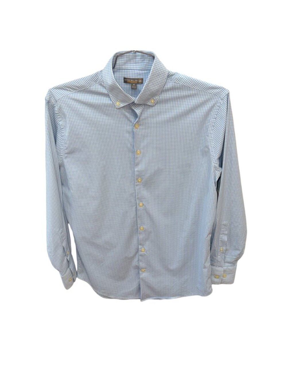 Peter Millar Summer Comfort Plaid Long Sleeve Performance Dress Shirt Medium